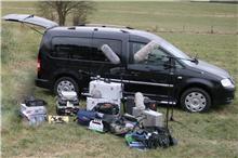 Picture of Mick's crew vehicle with his large range of sound recording equipment used on location as a sound recordist  / mixer.